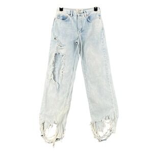 Free People We The Free Jeans Womens 24 Distressed Destroyed Hem Casual